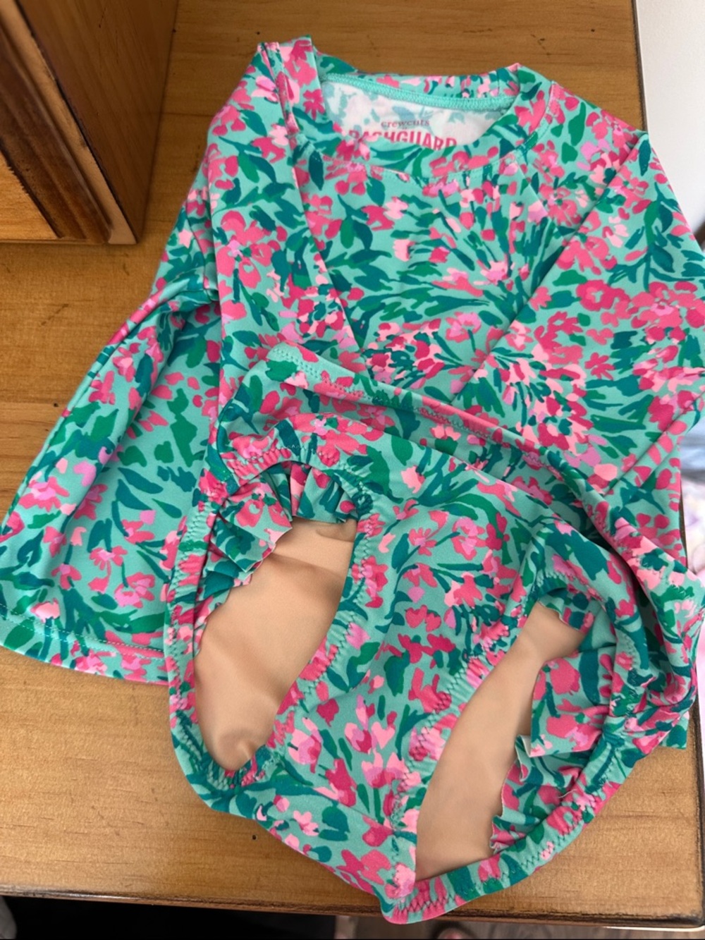 J. Crew Factory Turquoise and Pink Floral Swim Set